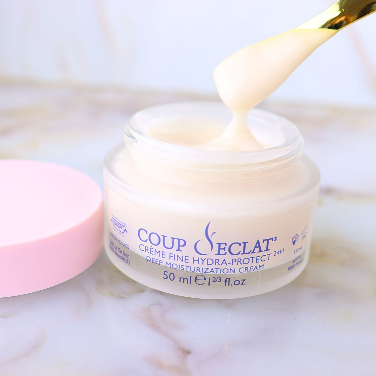 Pot et étui de Crème Fine Hydra-Protect 24H Coup d'Eclat 50 ml