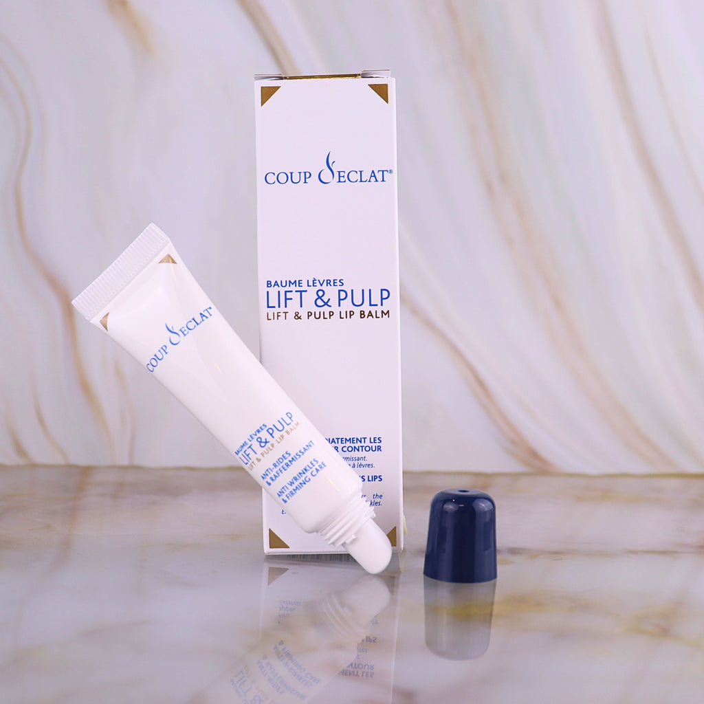 Tube et étui du Baume Lèvres Lift & Pulp Coup d'Eclat 15 ml