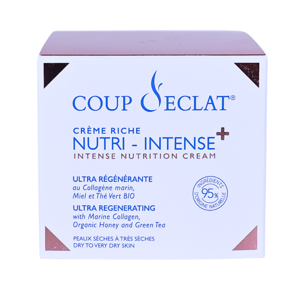 Pot et étui de Crème Riche Nutri-Intense+ Coup d'Eclat 50 ml