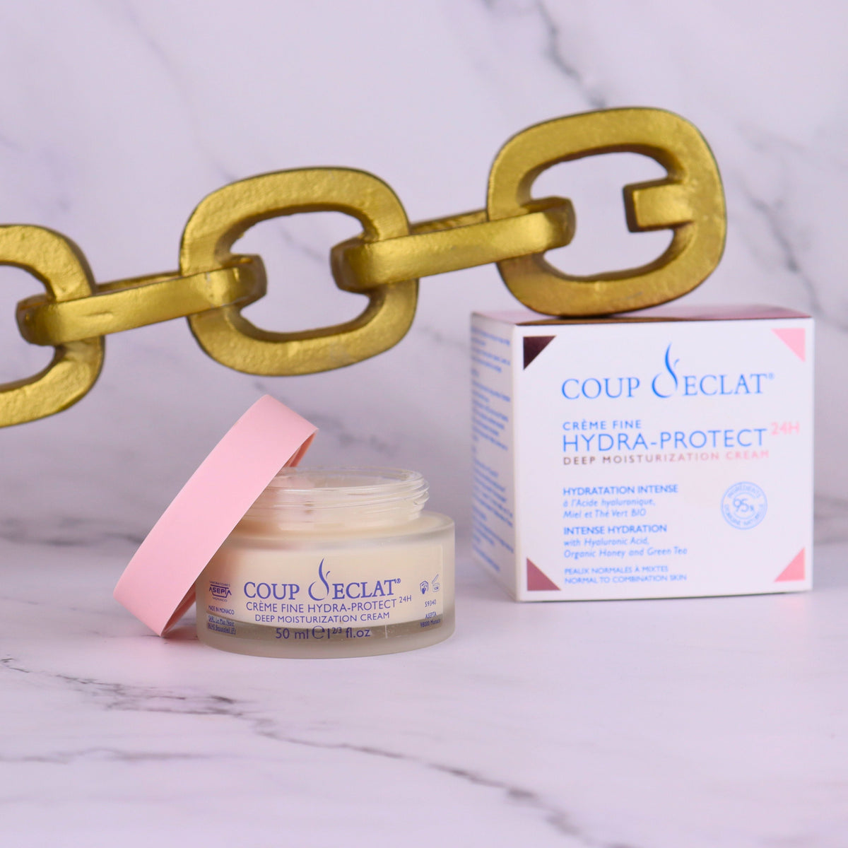 Pot et étui de Crème Fine Hydra-Protect 24H Coup d'Eclat 50 ml