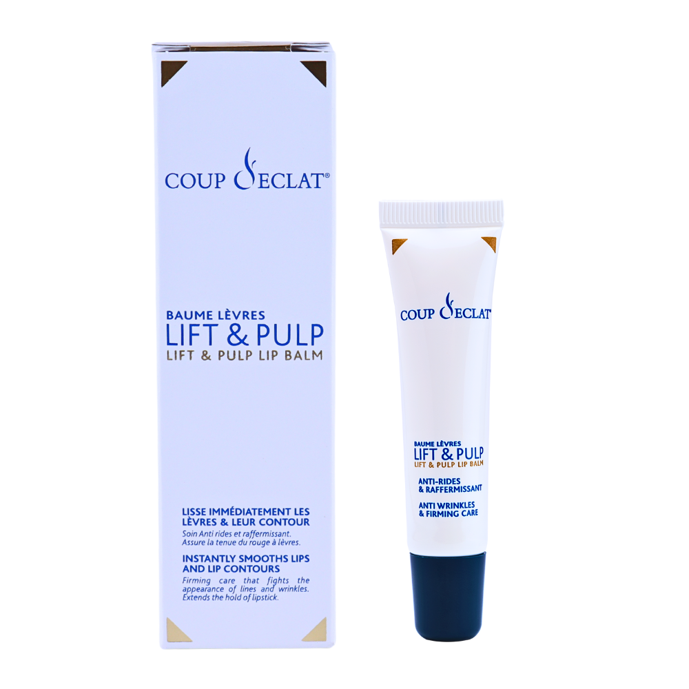 Tube et étui du Baume Lèvres Lift & Pulp Coup d'Eclat 15 ml