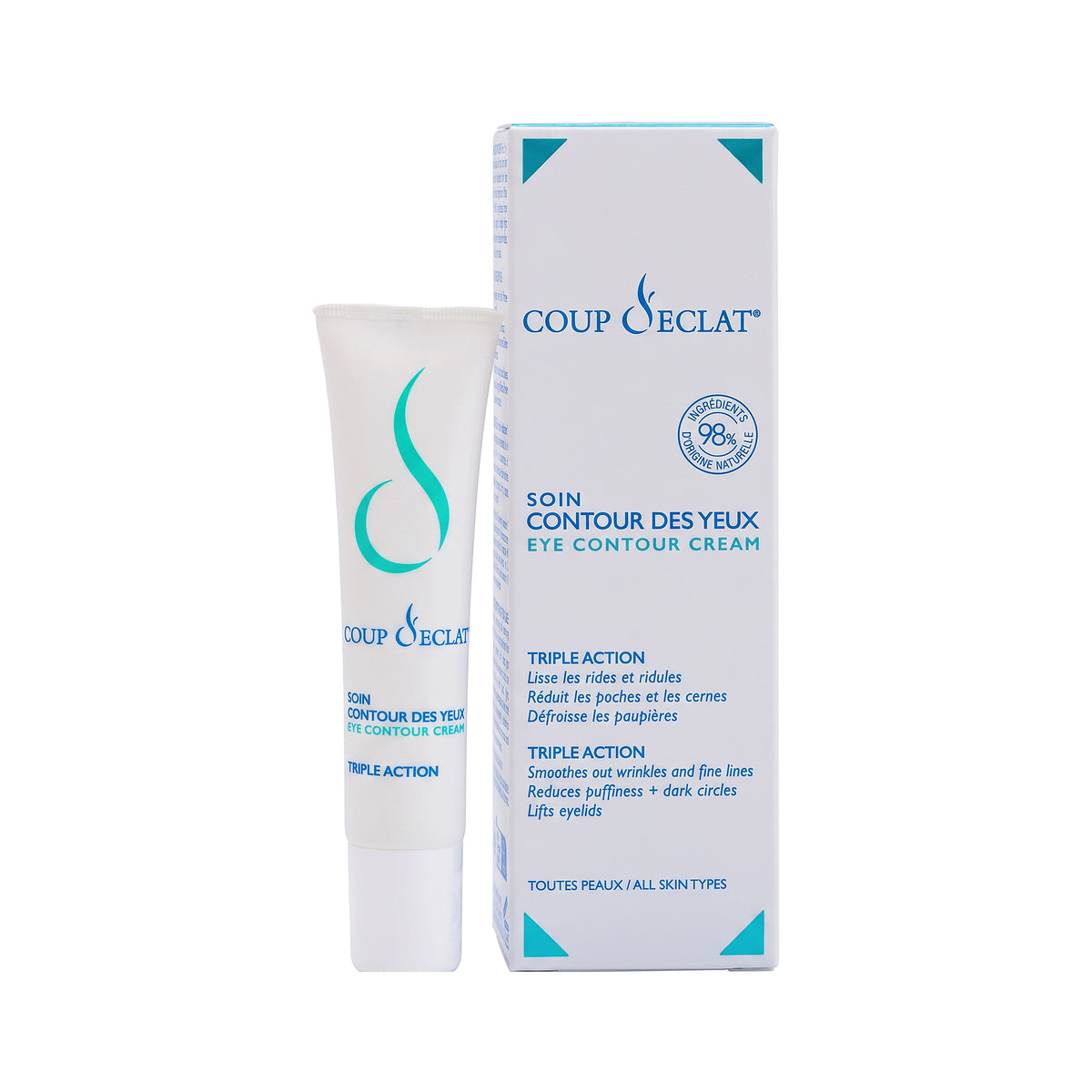 Tube et étui du Soin Contour des Yeux Coup d'Eclat 15 ml